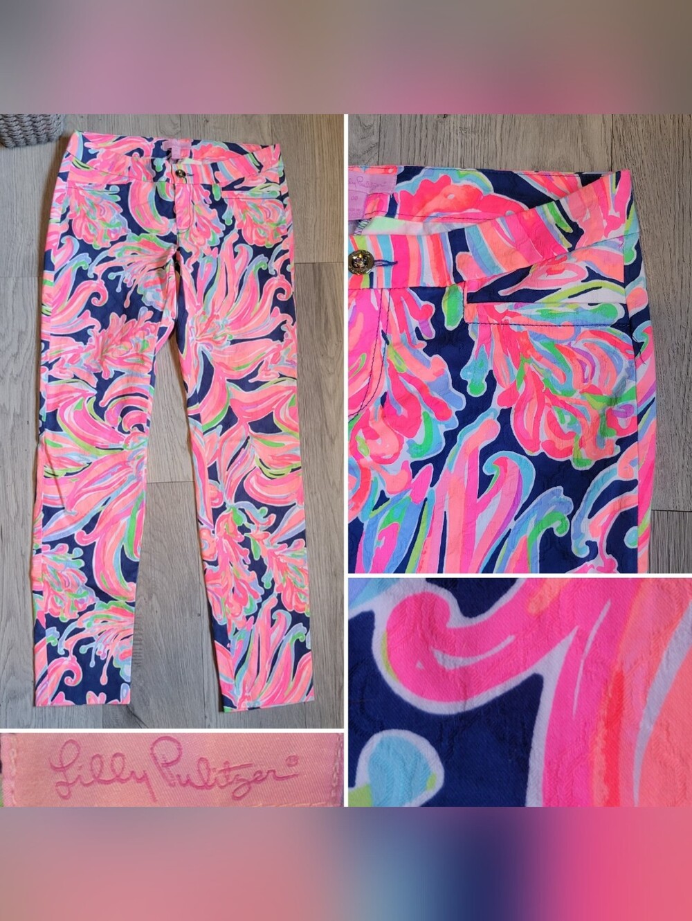 Lilly Pulitzer Kelly Textured Skinny Ankle Pants in Banana Flambé, Women's 00
